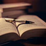 Stylo plume posé sur un livre